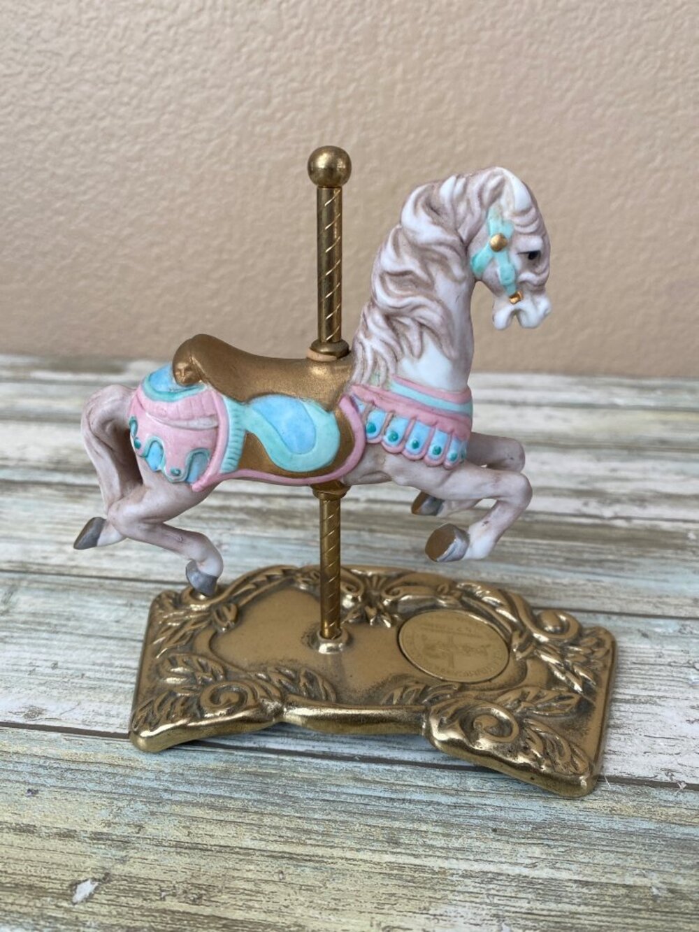 Tobin Fraley Ltd Ed American Carousel Horse Brass Tone w/Coin Inlay 3rd Ed - Picture 4 of 10